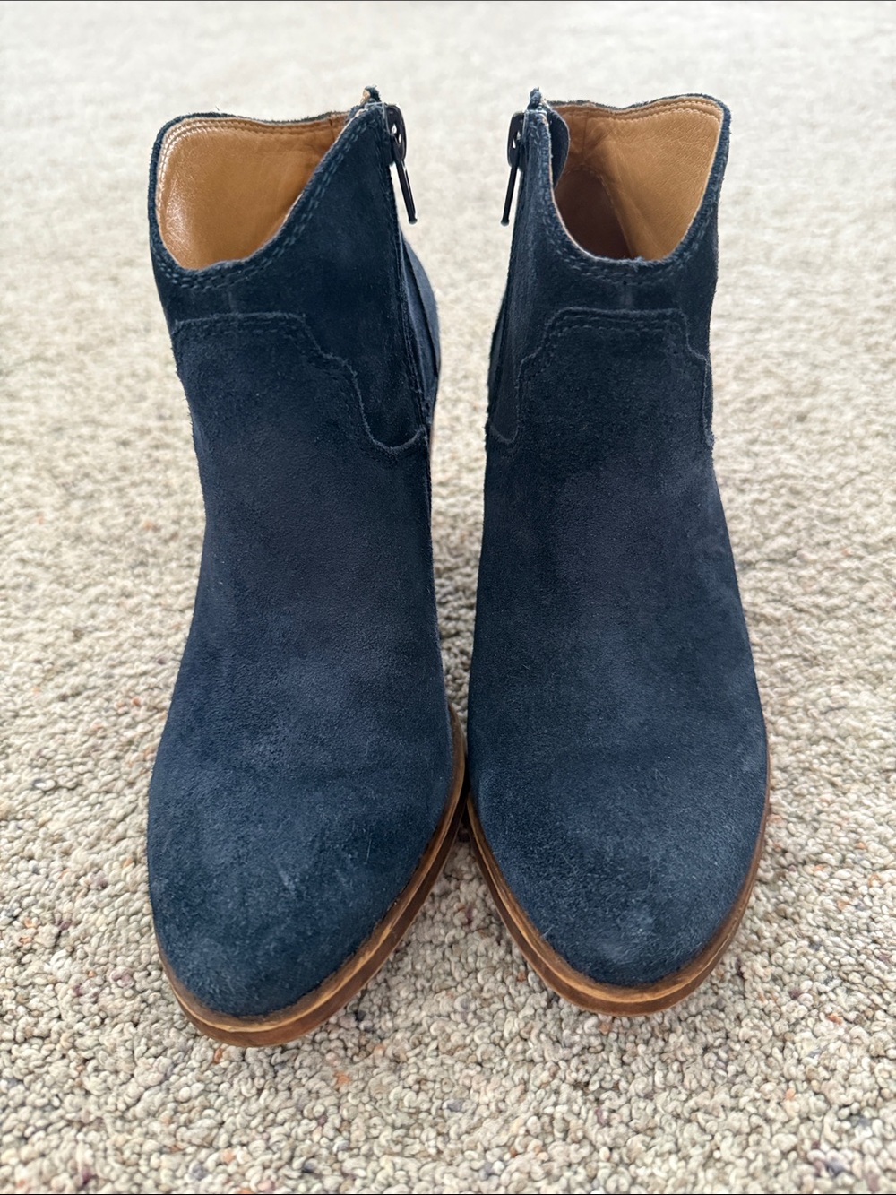 Lucky Brand Womens Eller Navy Blue booties 6.5 - Picture 2 of 8
